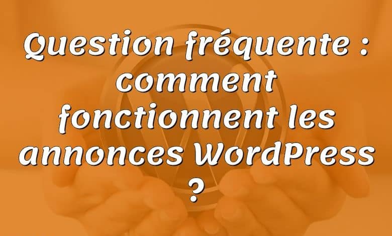 Question fréquente : comment fonctionnent les annonces WordPress ?